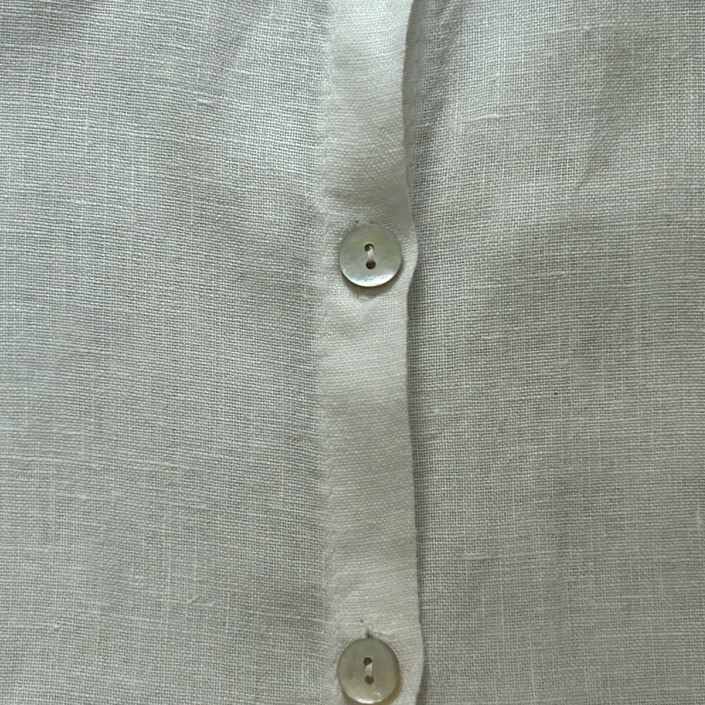 Saks Fifth Avenue White Linen Blouse - M - Picture 5 of 7